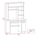 Aberdeen 2-Drawer 7-Shelf Computer Desk with Hutch Light Gray