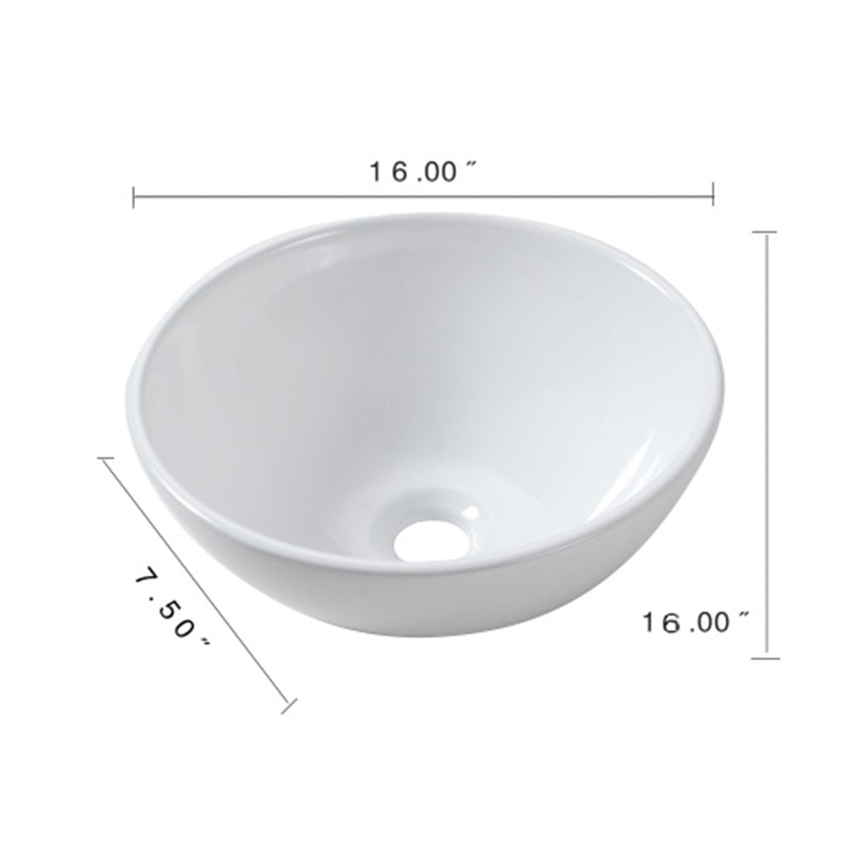 Modern Ceramic Circular Vessel Bathroom Sink, photo 12 of 16