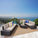 Santa Cruz - 8 Piece Outdoor Sectional Set - Dark Brown by HouseOfZazla