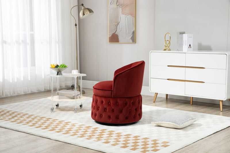 360 Degree Swivel Cuddle Barrel Accent Sofa Chairs, Round Armchairs with Wide Upholstered, Fluffy Velvet Fabric Chair for Living Room, Bedroom, Office, Waiting Rooms