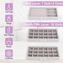 Clear Acrylic Jewelry Box Organizer with 5 Drawers Stackable Jewelry Holder Velvet Storage Case for Earrings Rings Bracelets Necklaces Ideal Gift for