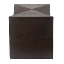 14.25' Natural Wood Grain Finish Prismatic Symmetry Concrete Outdoor Side Table with Symmetric Design – Weather-Resistant Accent for Patio, Garden, or Balcony