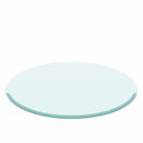 Round Tempered Glass Table Top Clear Glass, Thick Beveled Polished Edge - Black by HouseOfZazla