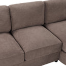 Modern L-Shaped Sectional Sofa With Curved Chaise, USB Ports, And Side Storage Pockets by HouseOfZazla