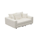 Deep Seat Convertible Sofa With Soft Pillows And Ottomans by HouseOfZazla