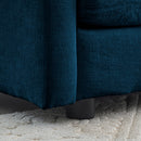 Comfy Deep Single Seat Sofa Upholstered Reading Armchair in Blue Chenille Fabric by HouseOfZazla
