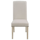 Salem Fabric Upholstered Dining Side Chair Beige (Set of 2)