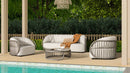 Harper - Indoor/Outdoor Modern Round Coffee Table - Geige Taupe Aluminum by HouseOfZazla
