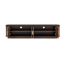 70" TV Stand With Ample Storage, Refined Curved Corners - Dark Brown by HouseOfZazla