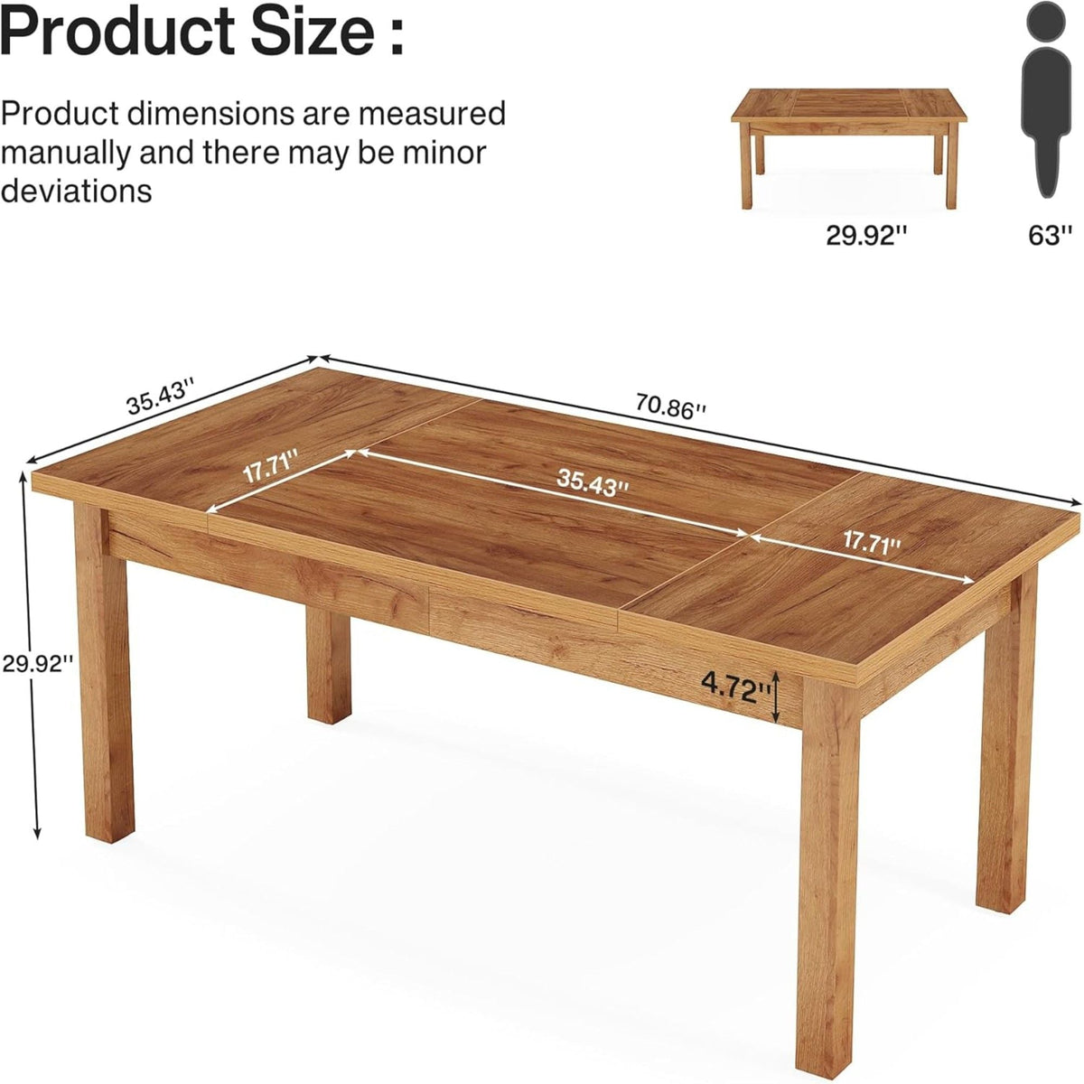 Executive Desk With Legs - Natural / Light Brown, photo 4 of 4