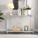 Chrome Glass Sofa Table, Acrylic Side Table, Console Table For Living Room & Bedroom - Chrome by HouseOfZazla