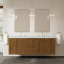 James Martin Laurent 72" Dual Mount Double Bathroom Vanity, Honey Oak