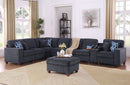Lily - Sectional Sofa With Ottoman - Black by HouseOfZazla