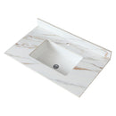 Elegant Vanity Top With Undermount Sink And Backsplash, Sintered Stone by HouseOfZazla