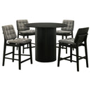 Hamlyn 5-piece Round Wood Counter Height Dining Set Grey and Black