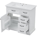 36" Bathroom Vanity With Sink, 2 Tip-Out Drawers, Soft Close Hinges by HouseOfZazla