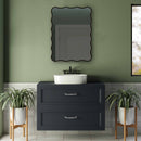 Black Squiggly Mirror - Rectangular Wavy Mirror