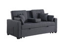 Cody II - Convertible Sleeper Loveseat With Cup Holder, Charging Ports and Pocket - Dark Gray by HouseOfZazla