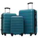 Hardshell Luggage Sets 3 Pieces Spinner Suitcase With Tsa Lock Lightweight 20" 24" 28" - Antique Blue Green by HouseOfZazla