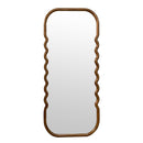 Oversized Wooden Floor Mirror With Unique Frame - Brown