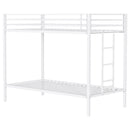 Alevera Metal Twin Over Twin Bunk Bed with Ladder White