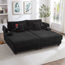 Modern Chaise Sofa With Adjustable Backrest, Cup Holders, Phone Holder & Storage Compartments by HouseOfZazla