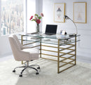Shona Clear Glass Top & Antique Desk