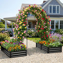 Raised Garden Bed with Arch Trellis, 2 Pack Metal Planter Boxes by HouseOfZazla