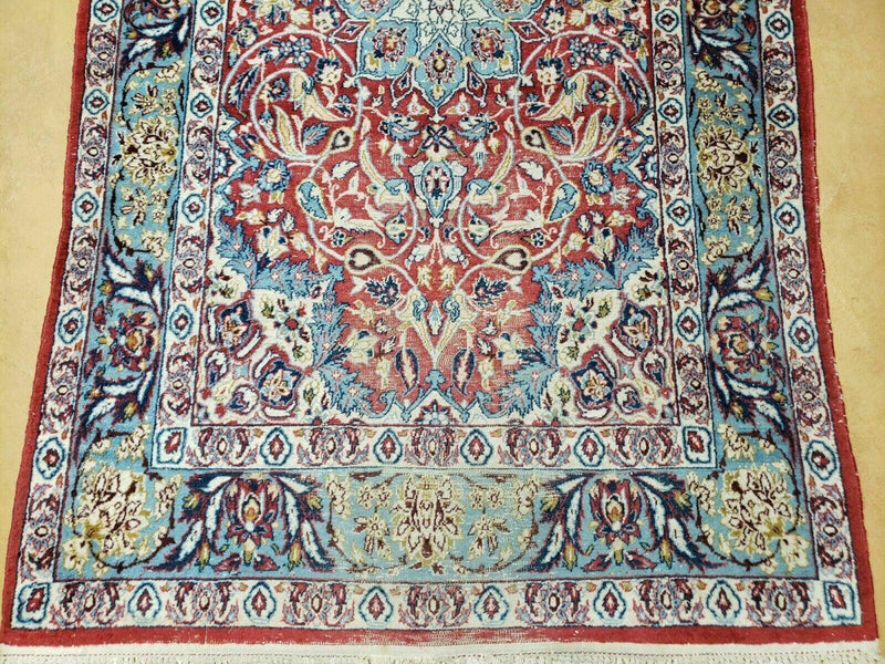 3' 5" X 5' 8" Vintage Handmade Turkish Wool Rug Carpet Vegetable Dyes Nice Red