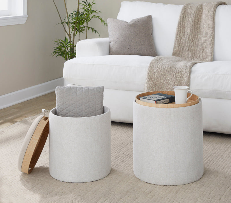 Contemporary Nesting Ottoman Set in