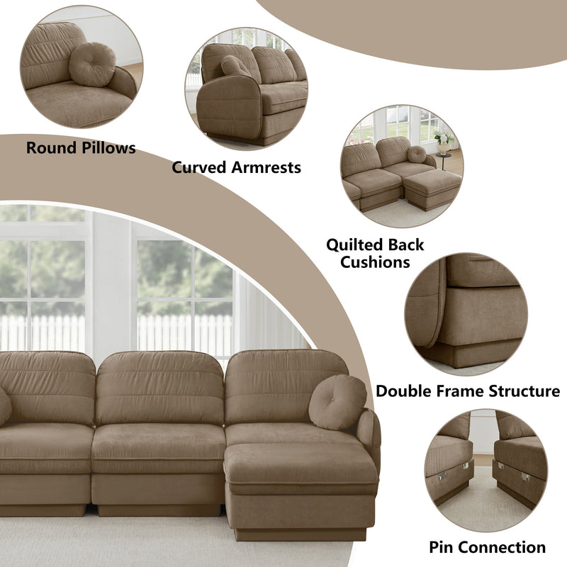 Chenille Cloud L-Shaped Loveseat Sofa, photo 9 of 10