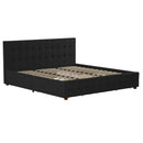 King Upholstered Bed With Storage - Black by HouseOfZazla