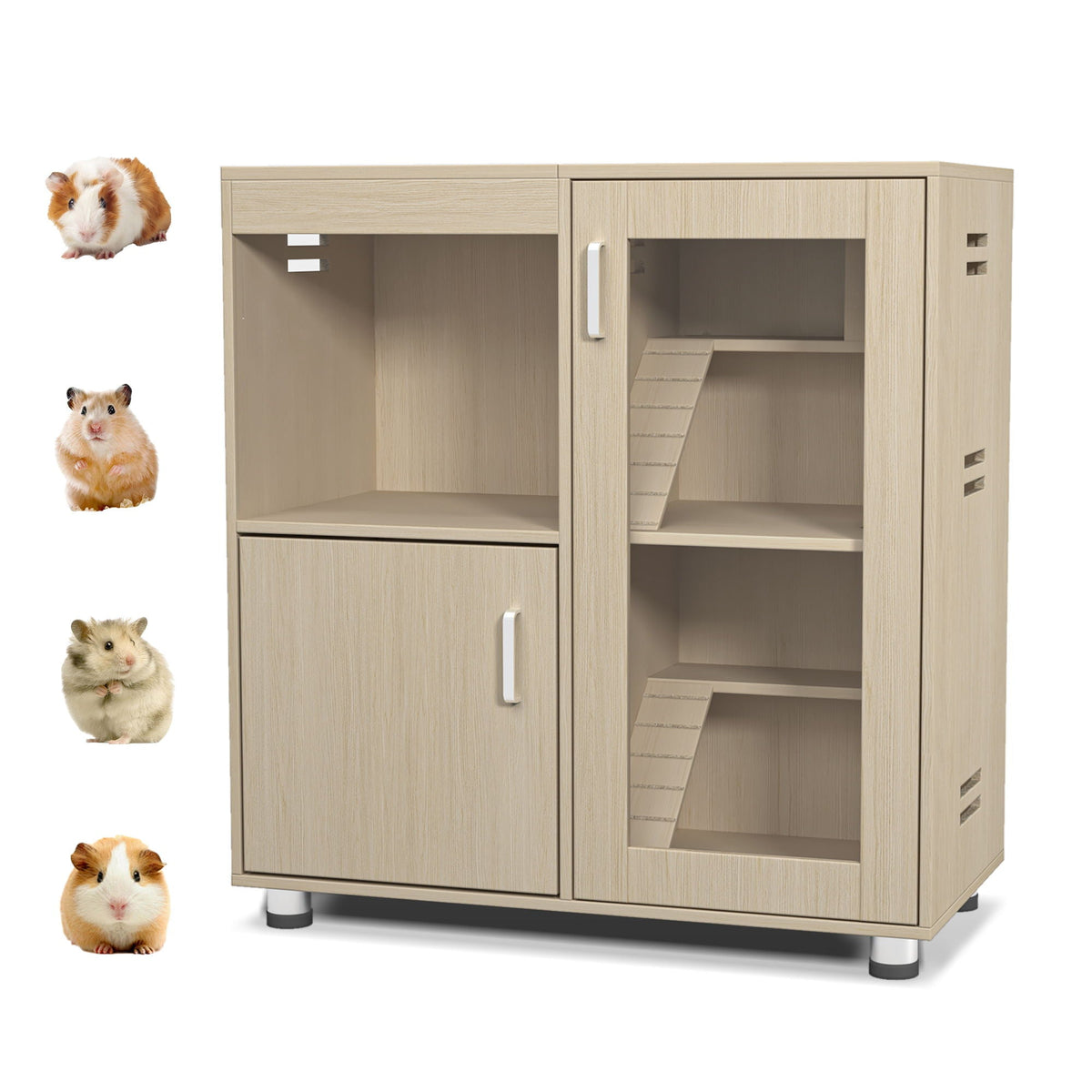 4 Tier Hamster Cage With Acrylic Windows And Storage Cabinet, photo 2 of 16