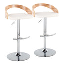 Grotto - Contemporary, Adjustable Barstool With Swivel With Rounded T Footrest (Set of 2) by HouseOfZazla