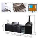 Black 125-Inch Double Stainless Steel Gas Outdoor Kitchen Barbecue Grill