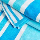 Cotton Velour Cabana Stripe Beach Towel - Novia Collection by Great Bay Home