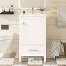 Bathroom Vanity With Ceramic Sink, Soft Close Drawers, Door Organizer, Divider Drawer, Adjustable Foot Pads by Unique Piece Furniture