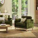 Pasadena - Wide Modern Farmhouse Accent Arm Chair - Olive Green by HouseOfZazla