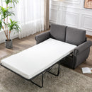 57.5" Pull Out Sofa Bed Loveseat Sleeper with Twin Size Memory Mattress for Living Room Spaces, Gray