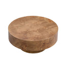 31.49" Burl Wood Veneer Round Coffee Table by HouseOfZazla