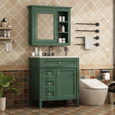 Bathroom Vanity With Medicine Cabinet, Royal Mirror Cabinet, Modern Bathroom Storage Cabinet With 2 Soft Closing Doors And 4 Drawers by Unique Piece Furniture