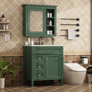 Bathroom Vanity With Medicine Cabinet, Royal Mirror Cabinet, Modern Bathroom Storage Cabinet With 2 Soft Closing Doors And 4 Drawers by HouseOfZazla