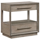 Prescott - 2 Drawers Nightstand With Open Shelf - Taupe by HouseOfZazla