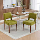 Accent Chairs Set of 2, Velvet Chairs with Solid Woood, Upholstered Dining Chairs for Living Room, Kitchen, Bedroom, Beauty Room,Dining room-Fruit Green