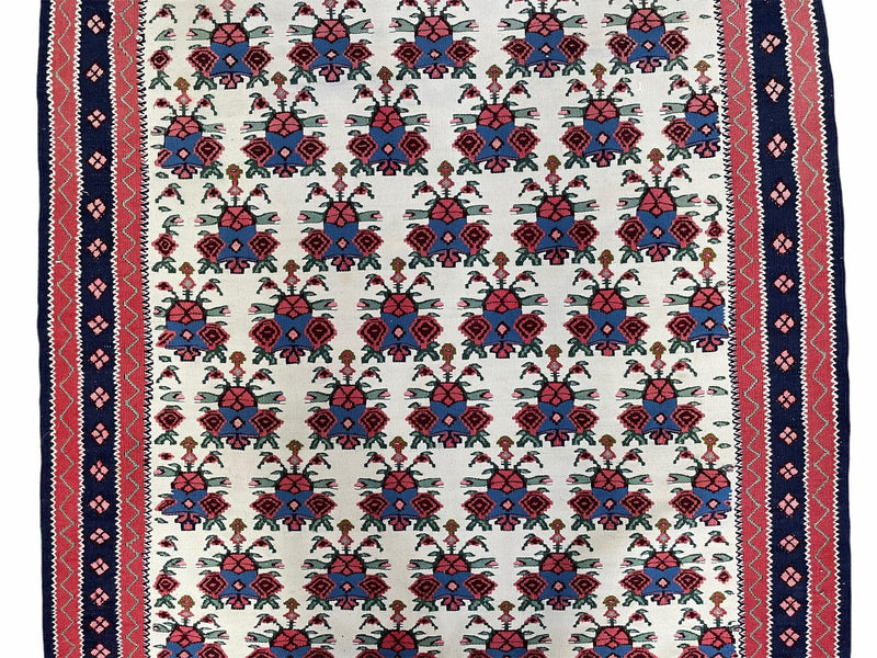 3x5 Vintage Kurdish Senneh Kilim Rug 3 x 5 Heirloom Rug Flatweave Antique Rug Playroom Rug Collectible Rug Beige Kilim