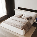 Upholstered Platform Bed With Special Shaped Headboard by HouseOfZazla