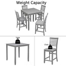 5 Piece Dining Table Set, Wooden Dining Square Table Set For 4, Counter Height Kitchen Table Set With Square Table And 4 Upholstered Chairs - Gray by HouseOfZazla