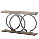 Console Table Narrow Long With Geometric Frame - Gray by HouseOfZazla