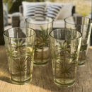 Palm Tree Design Acrylic Hi Ball Glasses Plastic, Bpa Free (Set of 4), 20Oz - Clear by HouseOfZazla