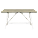 6 Piece Dining Table Set Wood Dining Table and chair Kitchen Table Set with Table, Bench and 4 Chairs, Rustic Style, White+Gray